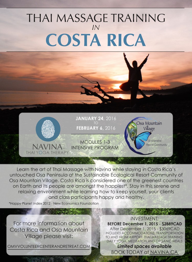 Thai Massage Training Costa Rica Navina™ Thai Massage School & Spa