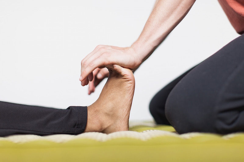 foot massage and walking