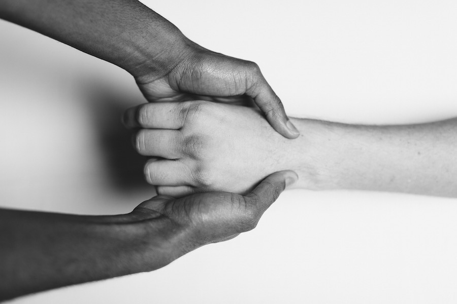hands touching