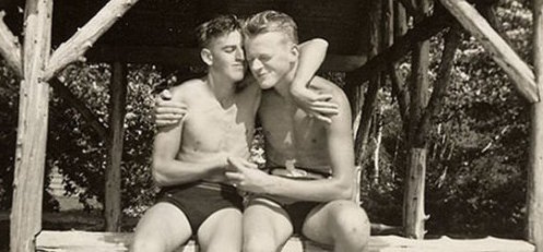 men touching